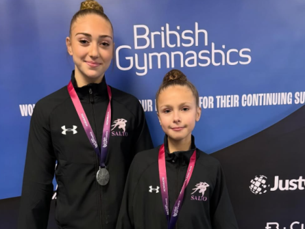 two acrobatic gymnasts