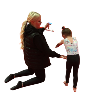 Coach Helping a Gymnast