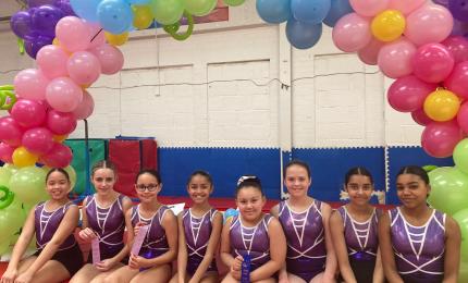 Gymnasts medal presentations