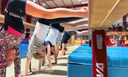 children on beam