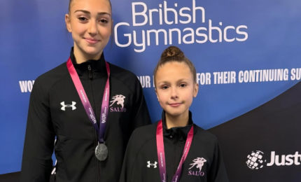 two acrobatic gymnasts