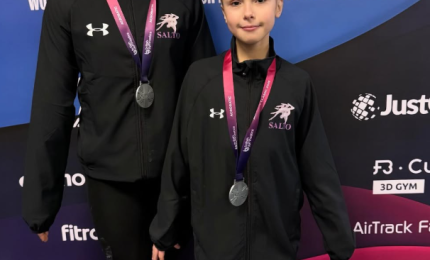 two acrobatic gymnasts